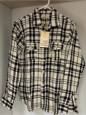 Haikure Brett Detroit Blue 18805 PURE Luxury Checkered Shirt NEW! Size Small
